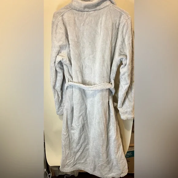Para hute Off White Light Grey Cotton Robe Size Medium - Picture 5 of 7
